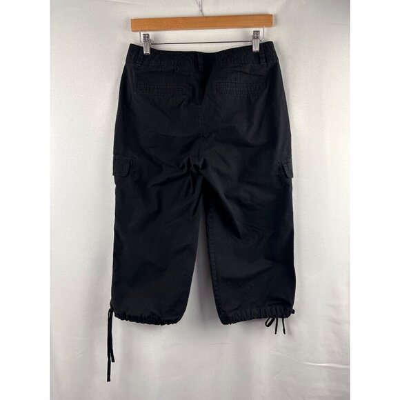 Dockers Womens Mid Rise Curvy Cargo Capris Size 6 Black - Picture 4 of 5